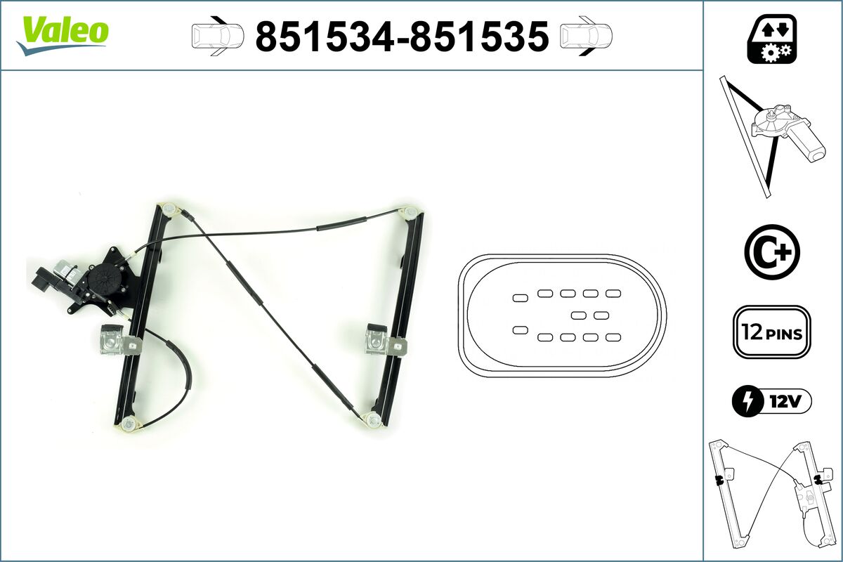 Alzacristallo - 851534 VALEO